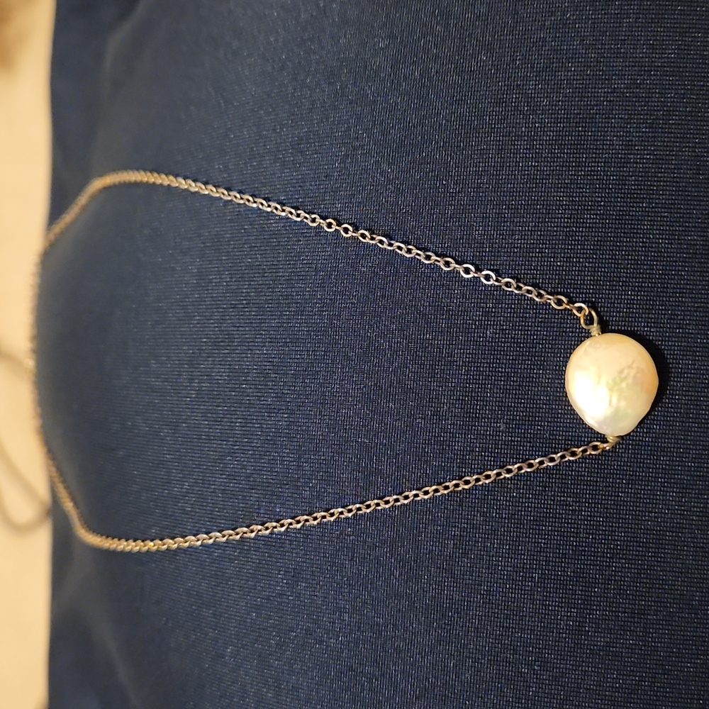 Pearl stone necklace 16.5 inches